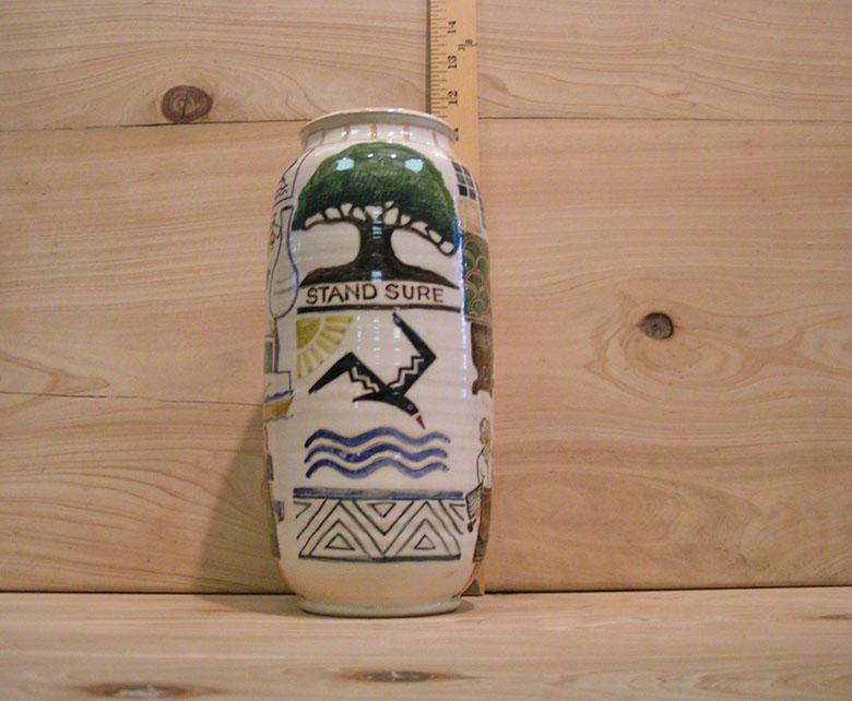 Adele Decorated Vase Shearwater Family (Front)